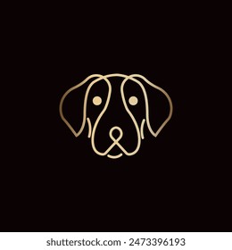 Minimalist Line Art Dog Logo Icon Vector