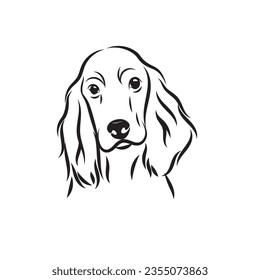 Minimalist line art drawing of cocker spaniel, pets illustration, dogs illustration