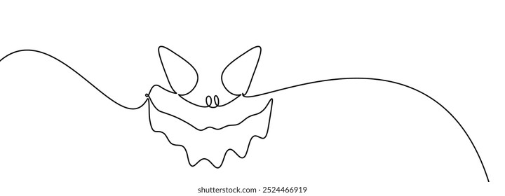 Un dibujo minimalista de una cara espeluznante con ojos afilados y dientes dentados. Ilustración vectorial ideal para Halloween o diseños abstractos.