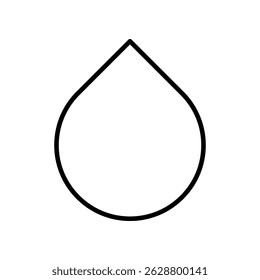 Forma de gota de arte de linha minimalista no plano de fundo branco