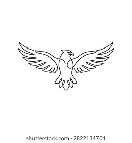 Minimalist Line Art Eagle Illustration