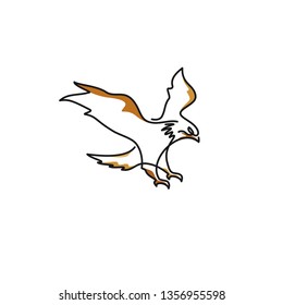 minimalist line art eagle logo designs vector, colorful animal logo designs concept