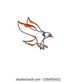 minimalist line art eagle logo designs vector, colorful animal logo designs concept