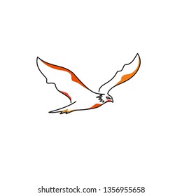 minimalist line art eagle logo designs vector, colorful animal logo designs concept