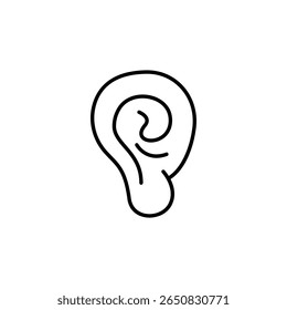 Linha De Arte Minimalista De Um Ouvido Que Retrata A Audição E A Percepção