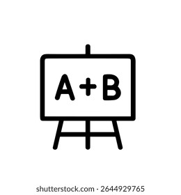 Minimalist Line Art Easel Board With Formula Illustration Education Icon
