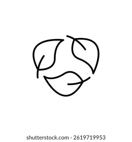 Minimalist Line Art of Eco-Friendly Leaf Recycling Symbol Isolated on White
