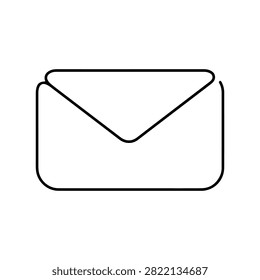 Minimalist Line Art Email Envelope Icon Illustration