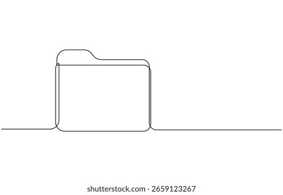 Minimalist Line Art of a File Folder, Outline documents background icon, One line drawing illustration of document
