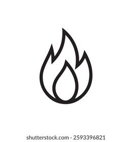 Minimalist line art fire, logo symbol
