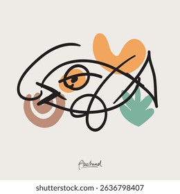 Minimalist Line Art Fish Illustration for Wall Decoration, Branding, Social Media, Brochure, Beauty Logos, T-shirt Print and Web, and Hand-Drawn Design.