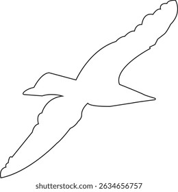 Minimalist line art of a flying bird, perfect for tattoos, logos, or modern decor. Elegant and clean design suitable for various creative projects.