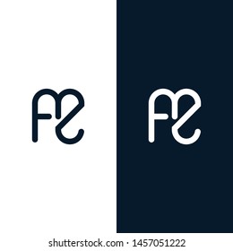 Minimalist line art FZ logo. this logo icon made from rectangle round shape in the creative way. It look like F and Z. It will be suitable for which company or service name start with FZ.