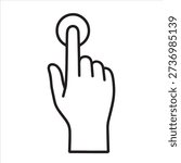 Minimalist Line Art Hand Pressing Button Icon