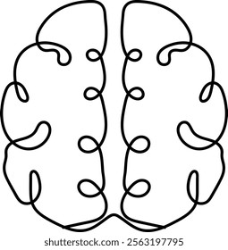 Minimalist Line Art Human Brain Vector Graphic
