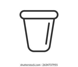 Minimalist line art icon of a container. Symbolizes storage, organization, or waste. Adaptable for apps, websites, infographics, and designs needing a simple, clean graphic.