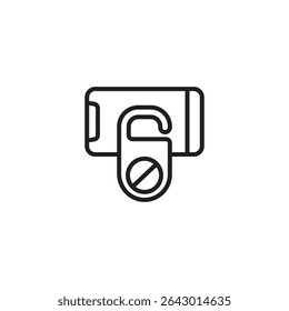 A minimalist line art icon of a "Do Not Disturb" sign hanging from a door handle. Represents privacy, not wanting to be disturbed, or a closed-off space.