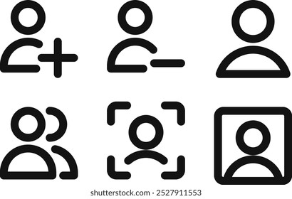 Minimalist line art icon people collection set logo symbol