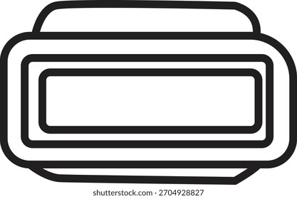 Icono minimalista del arte de la línea de la pantalla Electrónica rectangular o interfaz simple del dispositivo digital