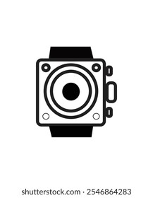  Minimalist line art icon of a smartwatch. Ideal for wearable technology designs, tech apps, and futuristic concepts.
