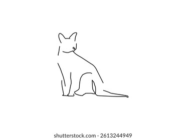 minimalist line art illustration of a cat