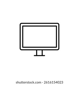 Minimalist line art illustration of a computer monitor display screen