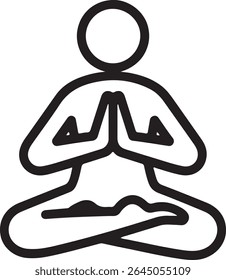 Minimalist Line Art Illustration Depicting a Person in a Yoga Meditation Pose, Ideal for Wellness and Mindfulness Themes with Simplicity and Elegance