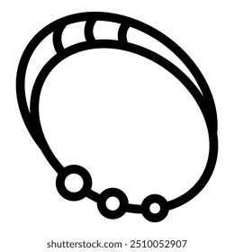 Ilustração minimalista da arte da linha com uma pulseira adornada com três pedras circulares