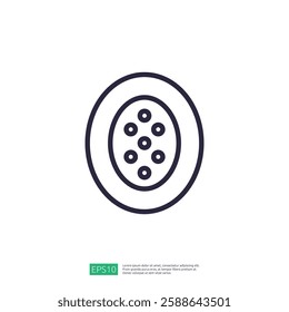Minimalist Line Art Illustration of a Fruit Slice on a White Background with Seeds. Simple Vector Art Design. A Colorful Illustration. A Fresh and Juicy Fruit Slice. A Fruit