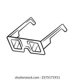 Minimalist Line Art Illustration of Futuristic Eyeglasses or Fashionable Glasses Design