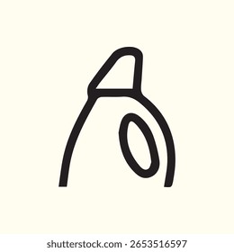 Uma ilustração em forma de arte minimalista de uma garrafa de detergente para roupa, simbolizando soluções de limpeza e higiene domésticas.