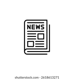 Minimalist line art illustration of a newspaper with clear headlines