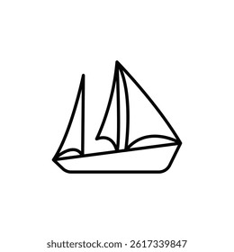 Minimalist line art illustration of a sailboat, perfect for nautical designs