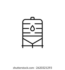 Minimalist line art illustration showcasing an industrial liquid storage tank