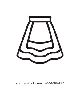 A minimalist line art illustration of a skirt, perfect for fashion design inspiration or creative graphic projects. Its clean lines and simple design make it versatile
