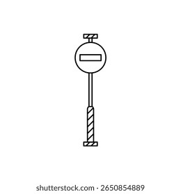 Minimalist line art illustration of a stop sign, perfect for road safety and prohibition themes.