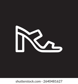Minimalist line art illustration of a stylish women's high heel sandal. Perfect for fashion accessories or footwear design concepts.