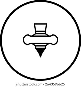 Minimalist line art illustration of a turbine engine in a circular frame design