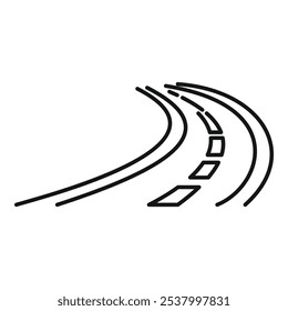 Minimalist line art illustration of a winding road curving into the distance