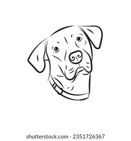 Arte de línea minimalista del recuperador de labradores, ilustración de mascotas