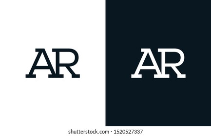 Minimalist line art letter AR logo. This logo icon incorporate with two letter A and R in the creative way.