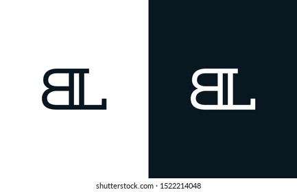 Minimalist line art letter BL logo. This logo icon incorporate with two letter B and L in the creative way.