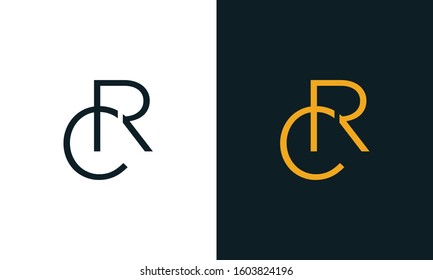 Minimalist line art Letter CR logo. This logo icon incorporate with letter C and R in the creative way.