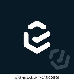 minimalist line art letter E logo. This logo icon incorporate with hexagon letter E on creative way. It will be suitable for Which company name start E.