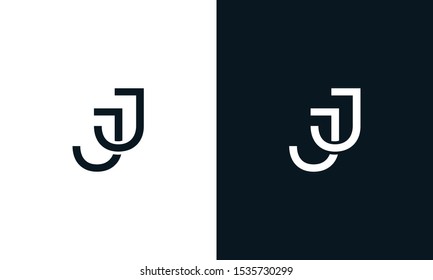 Minimalist line art letter JJ logo