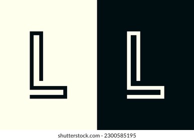 Minimalist line art letter L logo. abstract Initial letter L logo