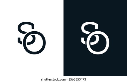 Minimalist line art letter SO logo.