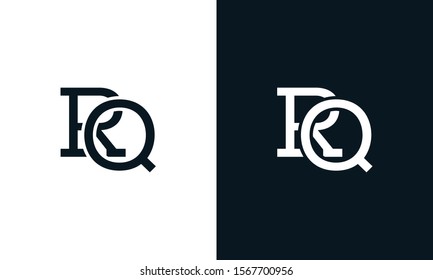 Minimalist line art letter RQ logo. This logo icon incorporate with two letter in the creative way.
