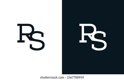 Minimalist line art letter RS logo. This logo icon incorporate with two letter in the creative way.
