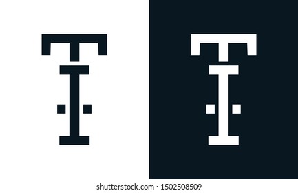 Minimalist line art letter TI logo. This logo icon incorporate with letter T and I in the creative way.